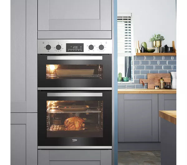 Beko RecycledNet® BBXDF22300S (86) Built In Double Oven in Silver - A/A Rated -( Ex display - HW182686