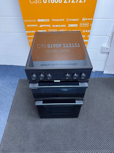Hisense HDCEC5C10B (07) 50cm Electric Ceramic Cooker with Double Oven and AirFry Function in Black - A Rated - (Ex Display) _ HW182307