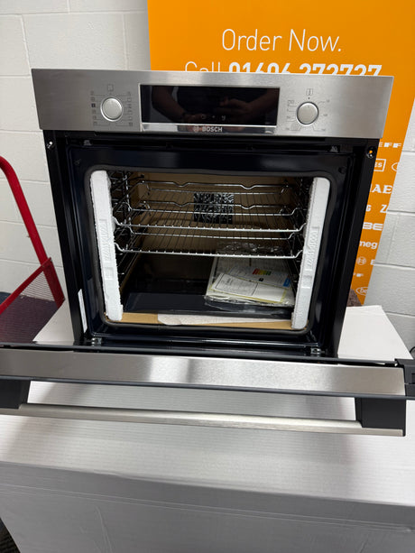 Bosch Series 4 HQA574BS3B (94) Electric Single Oven with Pyrolytic Self Cleaning in Stainless Steel - (Ex display) - HW182523