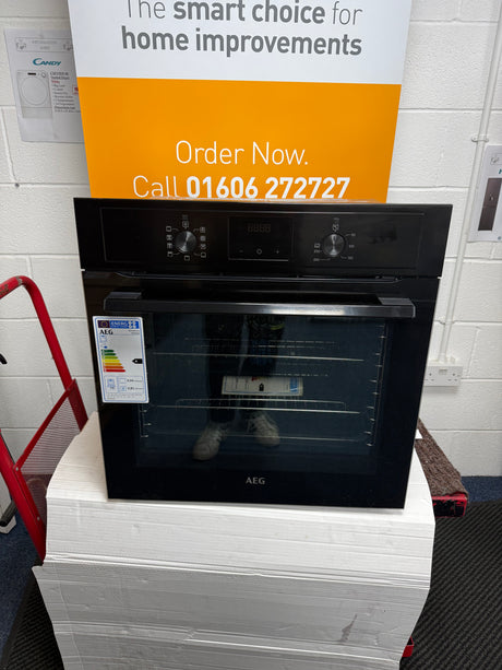 AEG BEX335011B (91) 3000 Series Surround Cook Built-in Electric Single Oven in Black - A Rated - (Ex Display) - HW182291