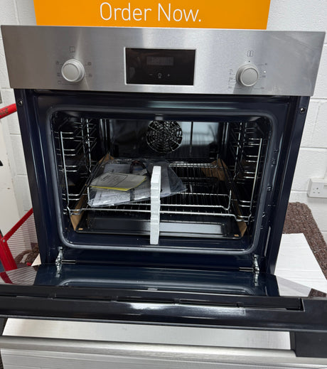 Bosch Series 2 HHF133BS0B (15) Built-in Electric Single Oven with 13Amp Plug in Stainless Steel - A Rated - (Ex Display) - HW182415