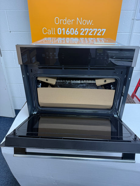 Hotpoint Cook on 3 HCW6O7HTSXUK (74) 53 Litre 950W Built-in Compact Oven with Microwave in Stainless Steel - (EX Display)- HW182674