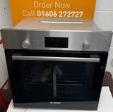 Bosch Series 2 HHF133BS0B (15) Built-in Electric Single Oven with 13Amp Plug in Stainless Steel - A Rated - (Ex Display) - HW182415