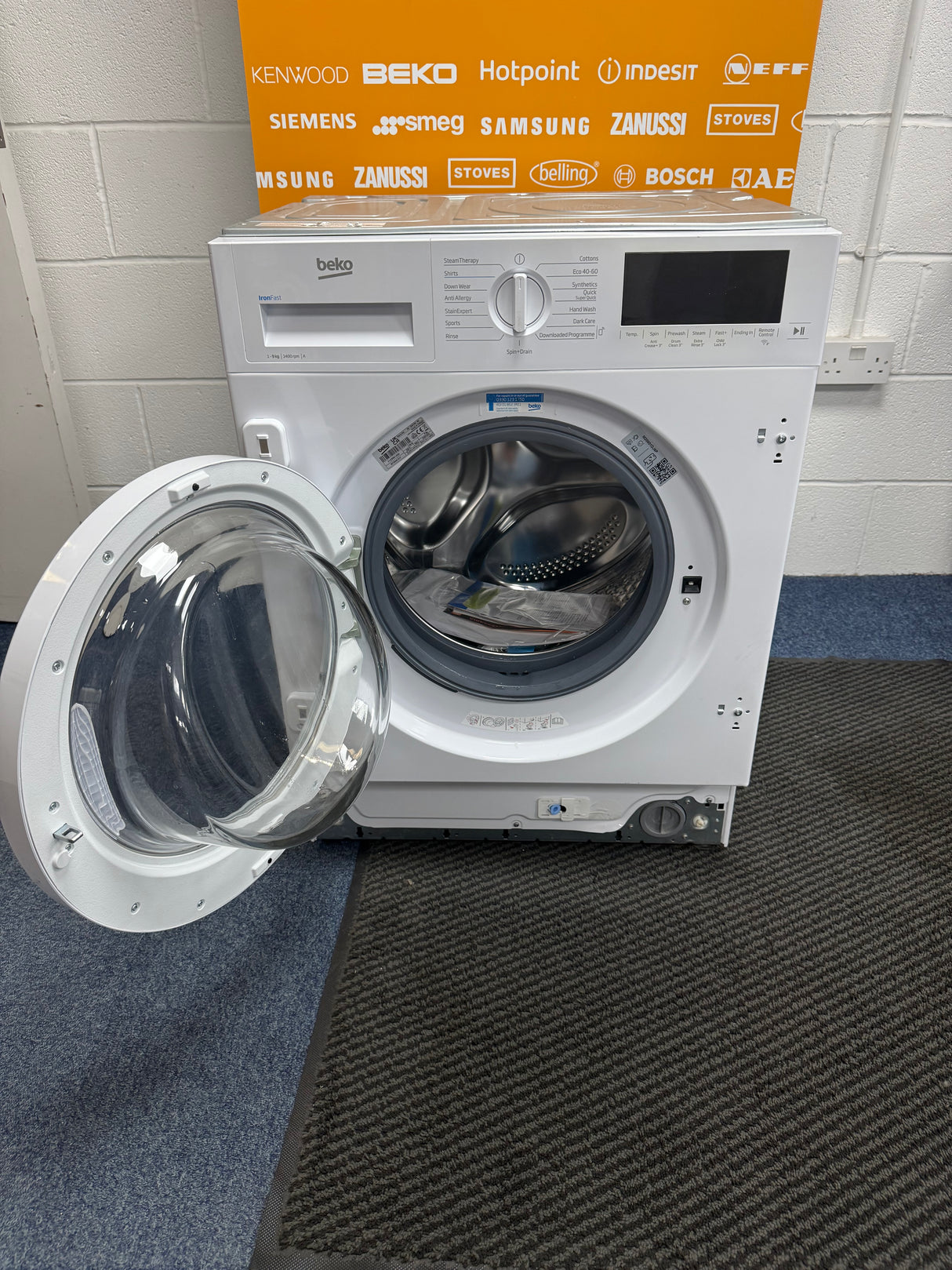 Beko WTIK94121F (86) Integrated 9KG 1400 Spin Washing Machine in White - A Rated - (Graded) - HW182486