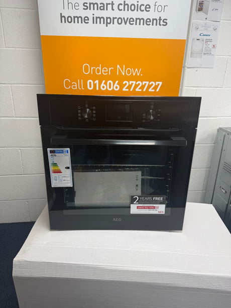 AEG BEX335011B (61) 3000 Series Surround Cook Built-in Electric Single Oven in Black - A Rated - (Ex Display) - HW182461