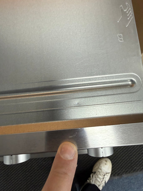 Bosch Series 2 MHA133BR0B (79) Built In Electric Double Oven in Stainless Steel from HomeWise Appliances. Showroom photo showing tiny mark on top of trim, which will not be seen when installed.