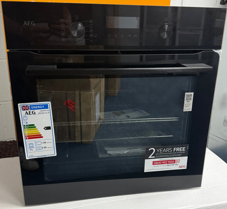 AEG NBS6P521AB (13) 6000 SenseCook® Built-in Electric Single Oven with Pyrolytic Self Cleaning in Black Glass - A+ Rated - (Ex Display) - HW182613