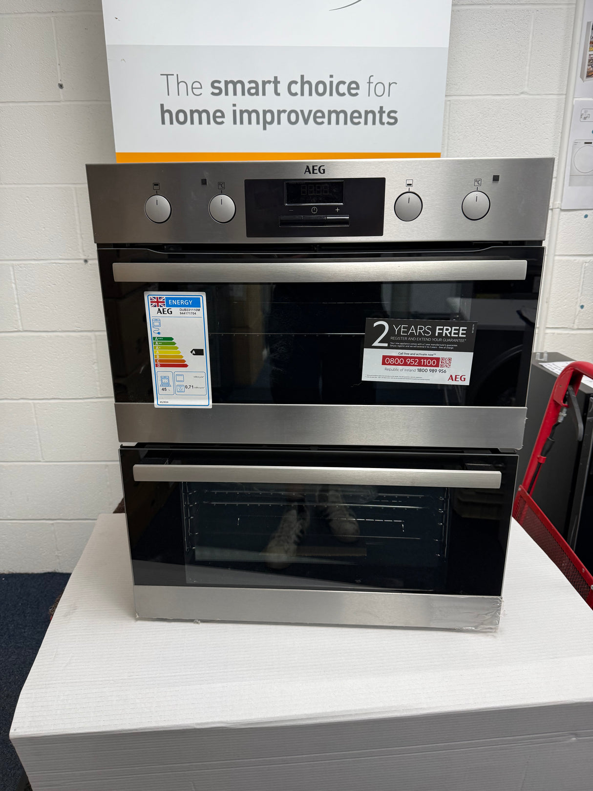 AEG 6000 Series DUB331110M (87) Built Under Electric Double Oven in Stainless Steel - A Rated - HW182499