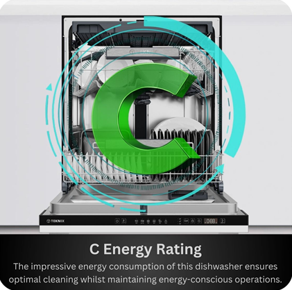 Teknix Series 3 TX3BD608 15 Place Settings Full Size Integrated Dishwasher - C Rated - POHW0093 **Packed with features normally only found in more expensive dishwashers and a 3 year Warranty**