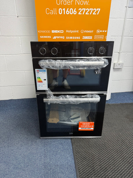 Beko BBXDF25300X Electric Double Built-in Oven in Black & Stainless Steel - A/A Rated - Ex display HW182604
