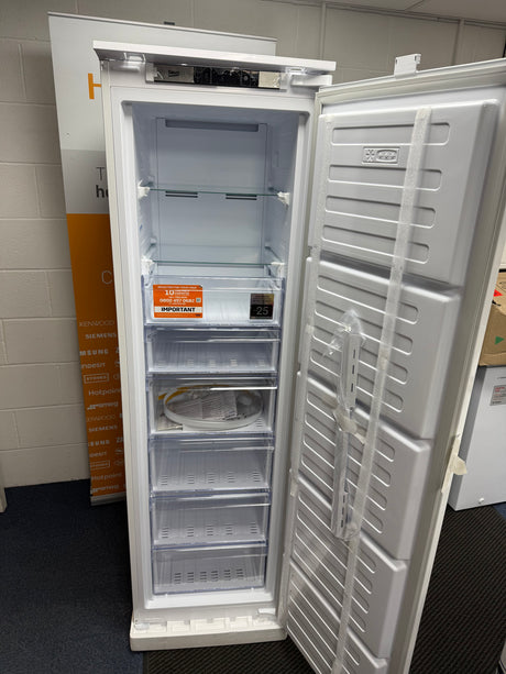 Beko BFFD4577 (99) 178cm Integrated Frost Free 220L Tall Upright Freezer with Sliding Hinge - E Rated - (Ex Display ) - HW182899