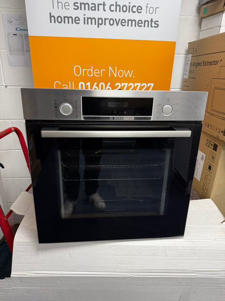 Bosch Series 4 HQA574BS3B (14) Electric Single Oven with Pyrolytic Self Cleaning in Stainless Steel Ex display - HW182154-01