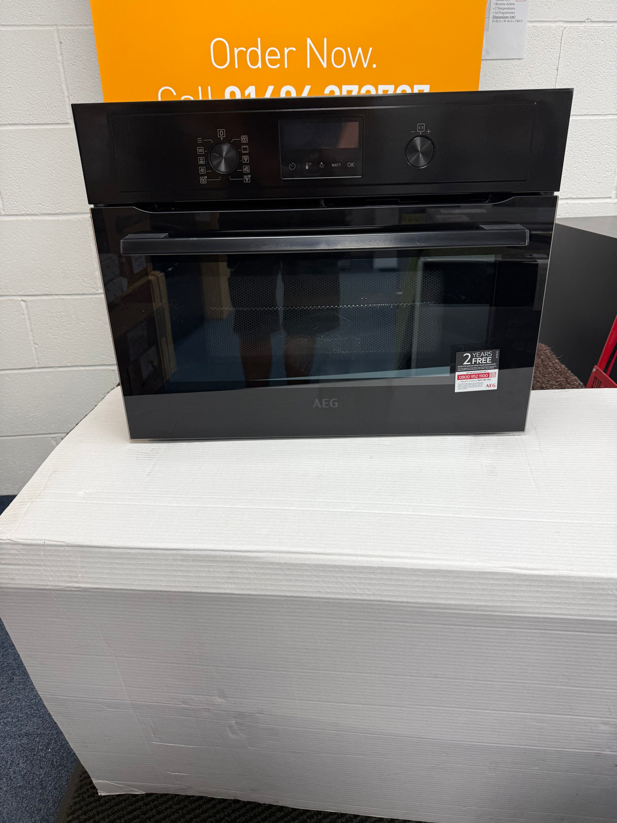 AEG KMX365060B (92) Built-In Combination Microwave Oven in Black - (Ex Display) - HW182664