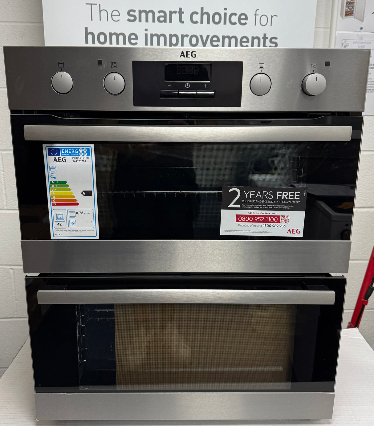 AEG 6000 Series DUB331110M (21) Built Under Electric Double Oven in Stainless Steel - (Ex Display ) - HW182421