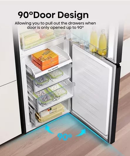 Hisense RB327N4WBE 55cm Wide 182.5cm Tall Fridge Freezer in Black