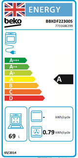 Beko RecycledNet® BBXDF22300S (86) Built In Double Oven in Silver - A/A Rated -( Ex display - HW182686
