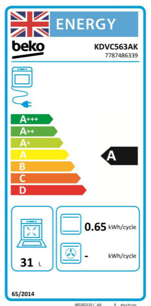 Beko KDVC563AK (99) 50cm Freestanding Electric Ceramic Cooker in Anthracite - A/A Rated - (Ex Display) - HW182099