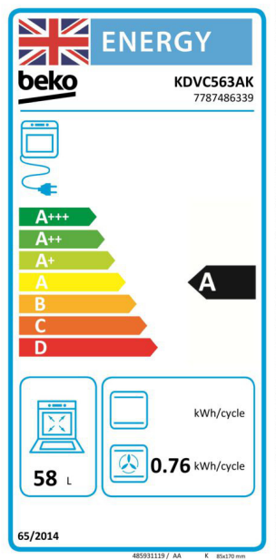 Beko KDVC563AK (99) 50cm Freestanding Electric Ceramic Cooker in Anthracite - A/A Rated - (Ex Display) - HW182099