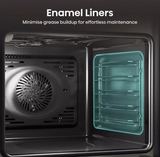 Hisense BID914221ADBG Double Built In Oven In Black - Air Fry - A Rated - Refurbished stock Photo Enamel liners