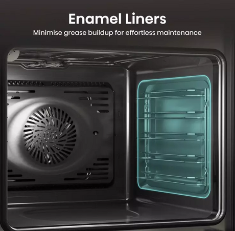 Hisense BID914221ADBG Double Built In Oven In Black - Air Fry - A Rated - Refurbished stock Photo Enamel liners