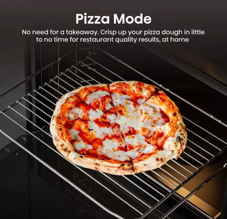 Hisense BID914221ADBG Double Built In Oven In Black - Air Fry - A Rated - Refurbished stock Photo Pizza Mode