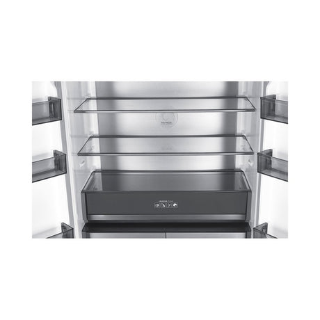 Teknix TMD19091SIBI 505 Litres Multi Door American Fridge Freezer in Dark Inox - E Rated Stock photo top shelves