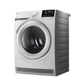 AEG TR718L2B 7000 8KG SensiDry® Heat Pump Tumble Dryer in White - A++ Rated Stock Photo Front Angled