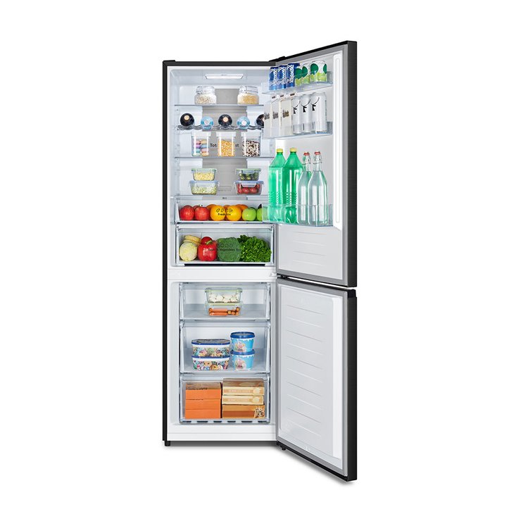 Tecknix 304 Litre Total No Frost Fridge Freezer in Black Inox FFH1865BIX from HomeWise