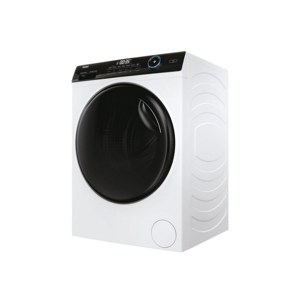 Haier HWD90-B14959U1 9+6 KG 1400 Spin, Smart WiFi Enabled, Washer DryHaier HWD100-B14959U1 10+6 KG 1400 Spin, Smart WiFi Enabled, Washer Dryer stock photo angled