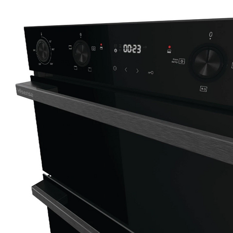 Hisense BID914221ADBG Double Built In Oven In Black - Air Fry - A Rated - Refurbishedstock photo control panel and clock 