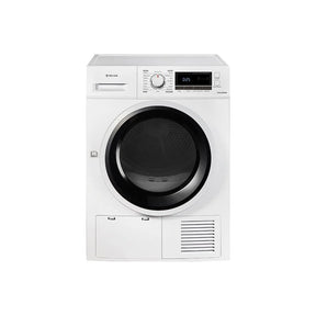 Teknix TK2CLED8W 8KG Condenser Tumble Dryer in White - B Rated from HomeWise Appliances. Stock photo showing front of the appliance 