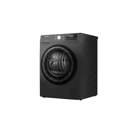 Teknix TKHP8HS 8KG Heat Pump Dryer in Titanium - A++ Rated. Stock photo of the front angled showing right side panel.