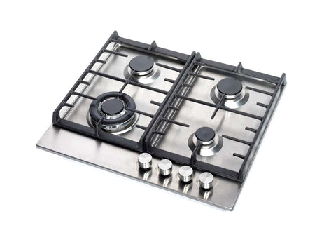 Teknix SCGH61X Signature Collection 4 Zone Gas Hob  in Stainless Steel with Wok Burner and Cast Iron Pan Supports - POHW0123