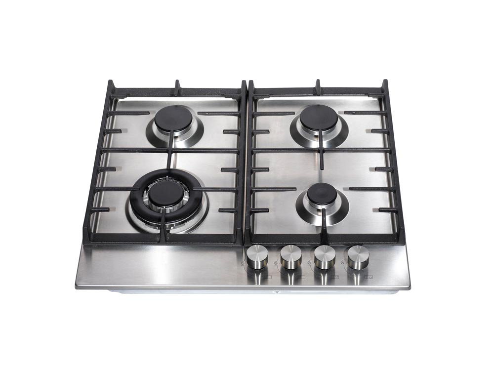 Teknix SCGH61X Signature Collection 4 Zone Gas Hob  in Stainless Steel with Wok Burner and Cast Iron Pan Supports - POHW0123