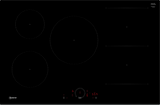 Neff T58FHW1L0 N70 80cm 5-Zone Induction Hob with Twist Touch® from HomeWise Appliances. Stock photo of zone markings on the glass ceramic surface.