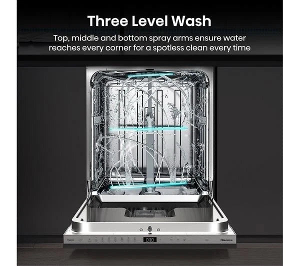Hisense HV663A60UK (88) Full Size Integrated Dishwasher - 16 Place Settings - A Rated - (Ex Display) - HW182688