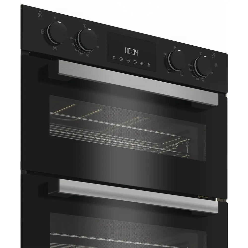 Hotpoint DUH 10D B 72cm Built Under Double Oven with Enamel Liners in Black - A/A Rated - HW181731