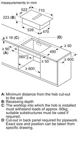 Bosch PVQ731H26E (59) Series 6 70cm 4-Zone Venting Induction Hob in Black - (Tatty Box) - HW181959-01