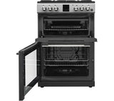 Kenwood KTG606S22 (93) 60cm Freestanding Gas Cooker in Silver and Black - A+ Rated - (Ex Display) - HW182393