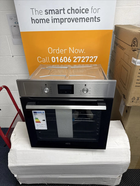 AEG BEX335011M (17) SurroundCook Built-in Electric Single Oven with Aqua Clean in Stainless Steel - A Rated - (Blemished) - HW181817 - MANAGERS SPECIAL PRICE £215.20