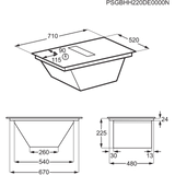 AEG SaphirMatt® TCH74B01FZ (61) 71cm 4 Zone Induction Hob with Venting Extraction in Matt Black - A+ Rated - (Tatty Box) - HW182361 - MANAGERS SPECIAL PRICE £1'119.20