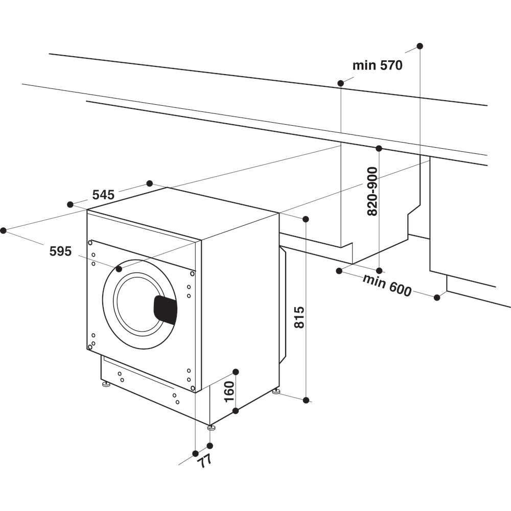 Hotpoint BI WMHG 71483 UK N (50) 7KG 1400RPM Integrated Washing Machine - (Blemished) - HW182450