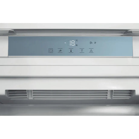 Hotpoint HTSD18F013H1 209 Litre Tall Built-In Freezer with No Frost - E Rated from HomeWise Appliances.  stock photo showing the easy to use digital controls with temperature readout.