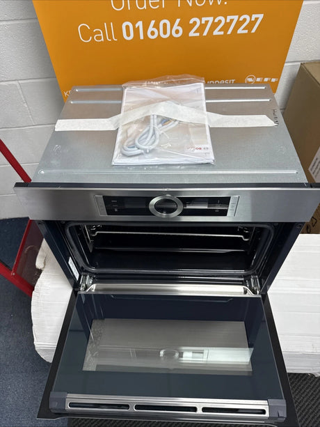 Bosch Series 8 CSG656BS1B Built-in Electric 47 Litre Compact Steam Oven with 4D Hot Air in Stainless Steel - (Blemished) - HW181931