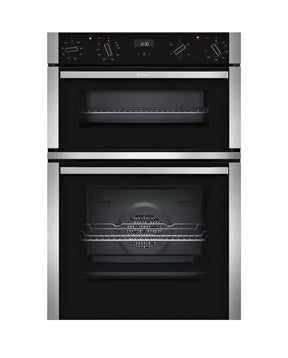 Neff N50 U1ACE2HN0B (10) Built-In Electric Double Oven in Stainless Steel - A Rated from HomeWise Appliances stock photo front of the oven