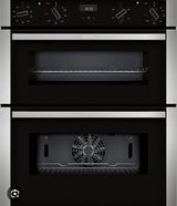 Neff N50 J1ACE2HN0b Double Built under Oven from HomeWise Appliances. Stock photo front of oven