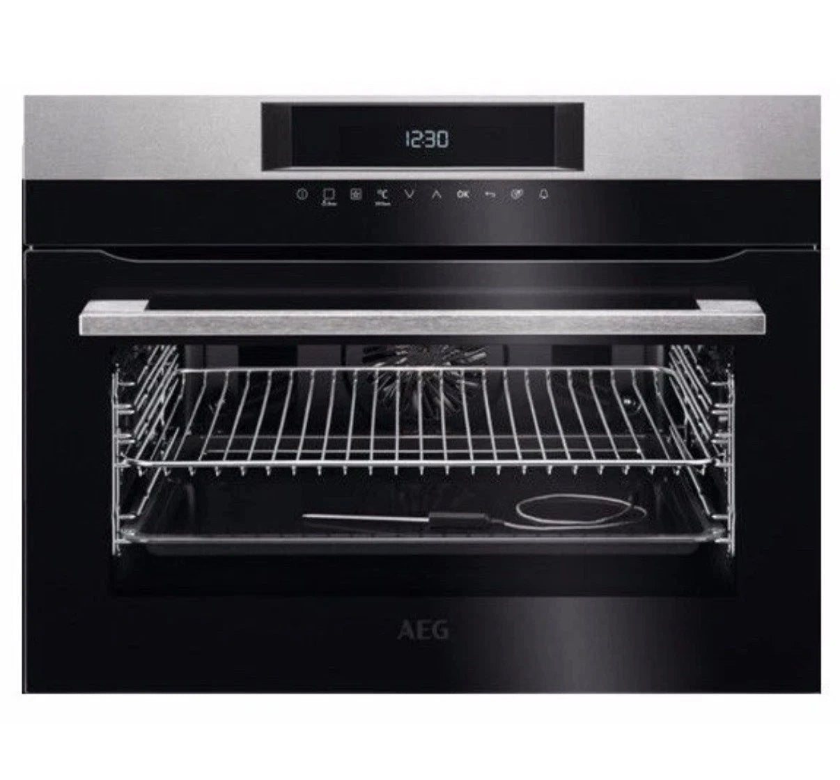 AEG KPK742220M SenseCook 43 Litre Compact Multifunction Oven with Pyrolytic Self Cleaning  in Stainless Steel - A+ Rated - (Graded) - HW181900