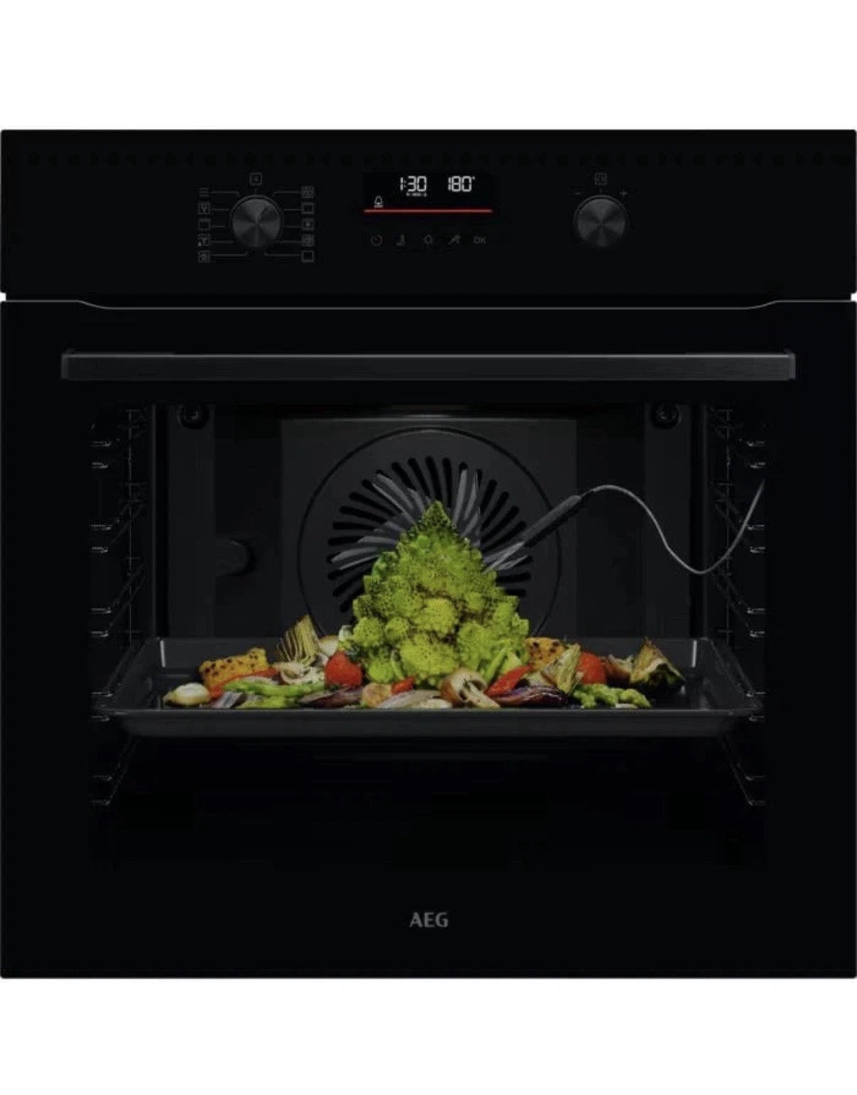 AEG OS6AB50AK (15) SenseCook Built-in Electric Single Oven with AirFry in Black - A+ Rated - (Ex Display) - HW182015