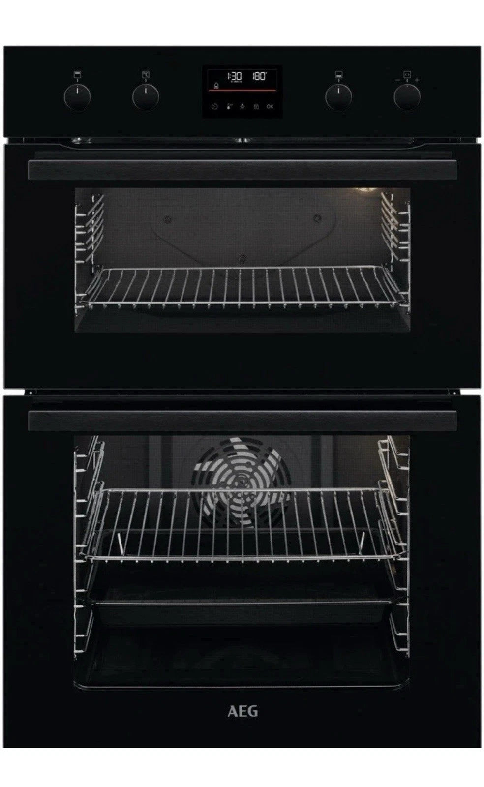 AEG 6000 DCB535060B SurroundCook Double Built-in Oven in Black - A/A Rated - (Blemished) - HW181652 stock photo front of the oven