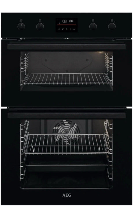 AEG 6000 DCB535060B SurroundCook Double Built-in Oven in Black - A/A Rated - (Blemished) - HW181652 stock photo front of the oven